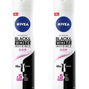 2 Adet Invisible Black & White Clear Kadın Deodorant Sprey 150 ml