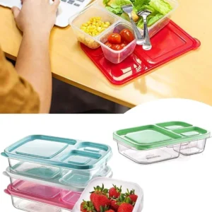 Diyet Saklama Kabı 3 Bölmeli Pratik Taşınabilir Smart Dikdörtgen Beslenme Kahvaltı Kabı