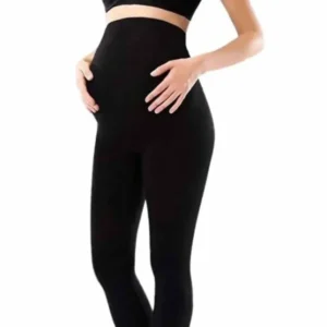 Kadın Siyah Penye Uzun Hamile Tayt - 3273A