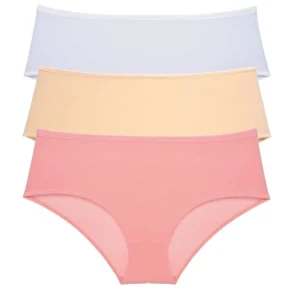 3 Adet Kadın Yüksek Bel Bato Külot Beyaz Ten Pudra