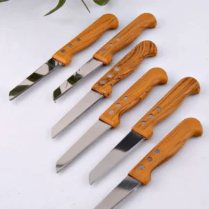 6'lı Ahşap Görünümlü Puntalı Meyve Bıçağı Seti