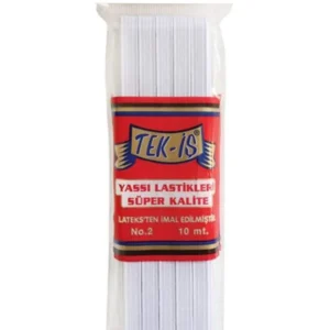 Tekis Lastik No:2 Yassı Lastik Şalvar Lastiği 10 Metre