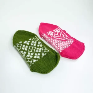 2 Çift El Örgüsü Kışlık Şık Kadın Yün Patik Set 8