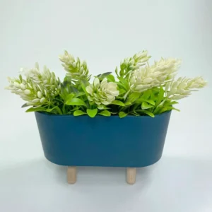 Ayaklı Saksıda Lavanta Çiçeği Dekoratif Yapay Çiçek 8x8x13 cm R4