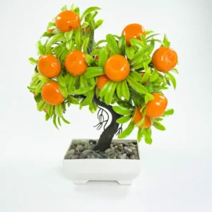 Dekor Ağaç Portakal Ağacı Saksılı Dekoratif Ağaç Biblo 24x13 cm
