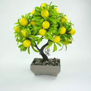 Dekor Ağaç Limon Ağacı Saksılı Dekoratif Ağaç Biblo 24x13 cm