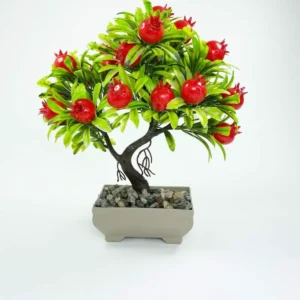 Dekor Ağaç Bereket Nar Ağacı Saksılı Dekoratif Ağaç Biblo 24x13 cm