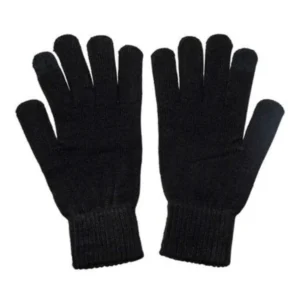 Çift Katlı Kalın Siyah Sıcak Tutan Yün Kışlık Kadın Erkek Eldiven Unisex 1 Çift