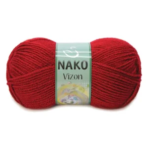 Vizon Premium Akrilik El Örgü İpi Yünü Renk No:1175 Koyu Kırmızı
