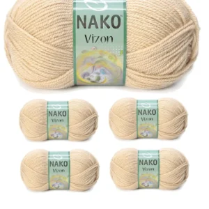 5 Adet Vizon Premium Akrilik El Örgü İpi Yünü Renk No:219 Deve Tüyü