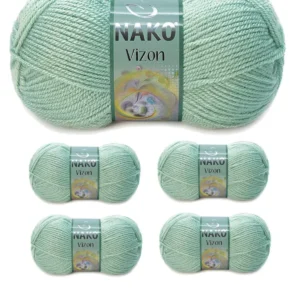 5 Adet Vizon Premium Akrilik El Örgü İpi Yünü Renk No:292 Çağla Yeşil