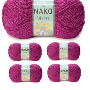5 Adet Vizon Premium Akrilik El Örgü İpi Yünü Renk No:6964 Küpeli
