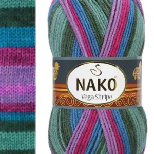 Vega Stripe Premium Akrilik El Örgü İpi Yünü No: 82408