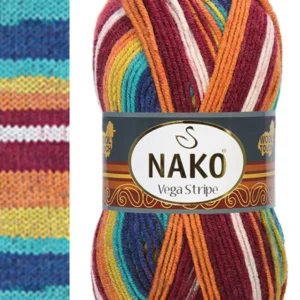 Vega Stripe Premium Akrilik El Örgü İpi Yünü No: 82409