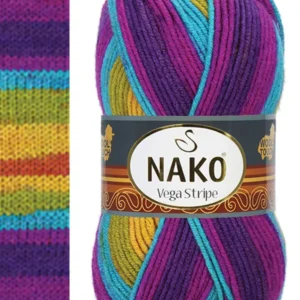 Vega Stripe Premium Akrilik El Örgü İpi Yünü No: 82410