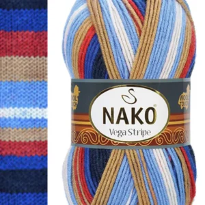 Vega Stripe Premium Akrilik El Örgü İpi Yünü No: 82411