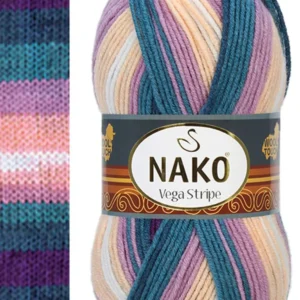 Vega Stripe Premium Akrilik El Örgü İpi Yünü No: 82416