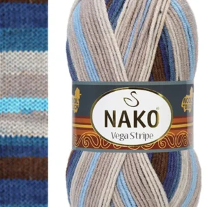 Vega Stripe Premium Akrilik El Örgü İpi Yünü No: 82422