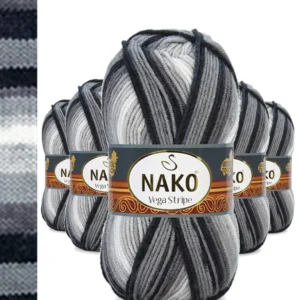 5 Adet Vega Stripe Premium Akrilik El Örgü İpi Yünü No: 82424