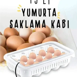 15'li Şeffaf Yumurta Saklama Kabı Yumurtalık Buzdolabına Uygun 15 li Yumurta Saklama