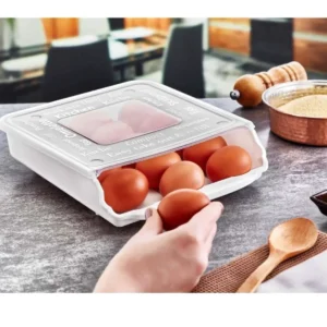 Yumurta Saklama Kabı 15 Gözlü Kapaklı Otomatik Kayar Rampalı Yumurtalık