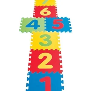 9 Parça Büyük Boy Rakamlı Sayılı Sünger Yapılı Oyun Karosu Yer Matı Puzzle Yapboz