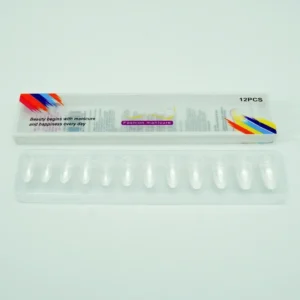 12 Adet Badem Tırnak Tak Ve Çık Kendinden Yapışkanlı Takma Tırnak Şeffaf