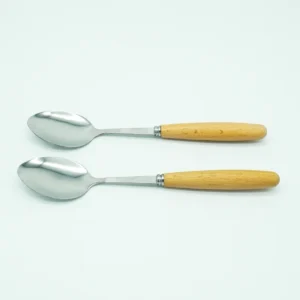 Bambu Saplı 2 Adet Çelik Kaşık 20cm