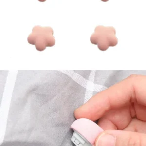 4 Adet Yorgan Kılıfı Çarşaf Tutucu Sabitleyici Kaydırmaz Nevresim Örtü Düzenleyici Klips Pembe Çiçek