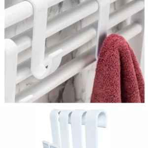 Havlupan Askılık 4'lü Bornoz Askılığı Çamaşır Havlupan Askı Aparatı Beyaz