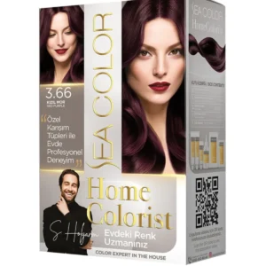 2 Tüp Home Colorist 3.66 Kızıl Mor Premium Saç Boyası Evde Profesyonel Sonuç