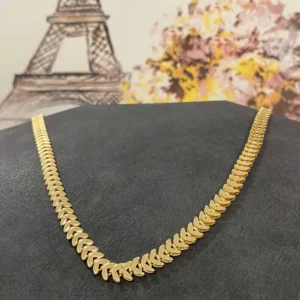 Altın Kaplama Nostalji Tasarım Orta Kalın Gerdanlık Kadın Kolye 40 cm