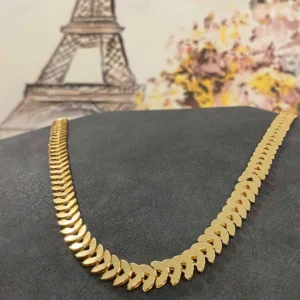 Altın Kaplama Nostalji Tasarım Kalın Gerdanlık Kadın Kolye 40 cm