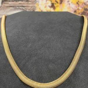 Altın Kaplama İtalyan Yassı Zincir Kolye 40 cm