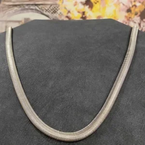 Gümüş Renk İtalyan Yassı Zincir Kolye 40 cm