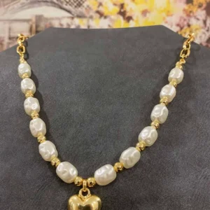 İnci Tasarım Kalp Uçlu Zirkon Kolye 40 cm