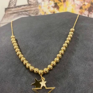 Yıldız Tasarım Altın Kaplama Kolye 40 cm