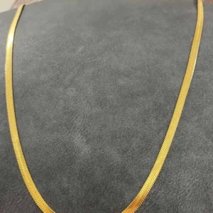 İtalyan Zincir İnce Altın Kaplama Uzun Çelik Kolye 60 cm