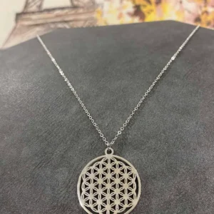 Gümüş Renk İnce Zincir Hayat Ağacı Çelik Kolye 40 cm