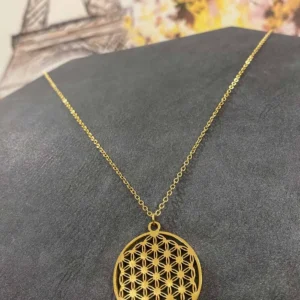 Altın Kaplama İnce Zincir Hayat Ağacı Çelik Kolye 40 cm