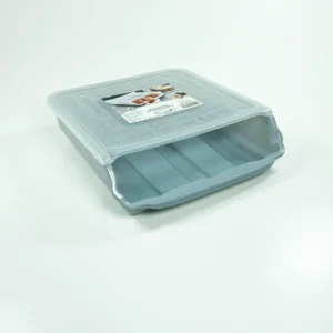 Yumurta Saklama Kabı 15 Gözlü Kapaklı Otomatik Kayar Rampalı Yumurtalık Gri