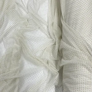 Yağmur Damlası Simli Abiye Elbise Şallık Tül Kumaş Ekru 12