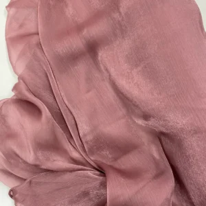 Abiye Elbiselik Işıltılı Tül Cam Organze Kumaş Gül Kurusu