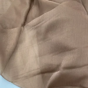 Abiye Elbiselik Işıltılı Tül Cam Organze Kumaş Açık Kahve