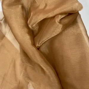 Abiye Elbiselik Işıltılı Tül Cam Organze Kumaş Taba