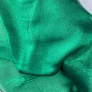 Abiye Elbiselik Işıltılı Tül Cam Organze Kumaş Zümrüt Yeşil