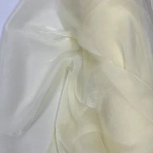 Abiye Elbiselik Işıltılı Tül Cam Organze Kumaş Krem
