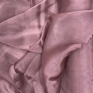 Abiye Elbiselik Işıltılı Tül Cam Organze Kumaş Koyu Gül