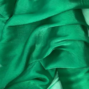 Abiye Elbiselik Işıltılı Tül Cam Organze Kumaş Açık Zümrüt