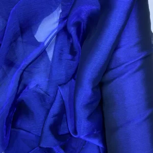 Abiye Elbiselik Işıltılı Tül Cam Organze Kumaş Lacivert